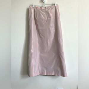 VTG Barney Cheng for Chang Cheng Castaigne Pink Iridescent Lined Midi Skirt 10